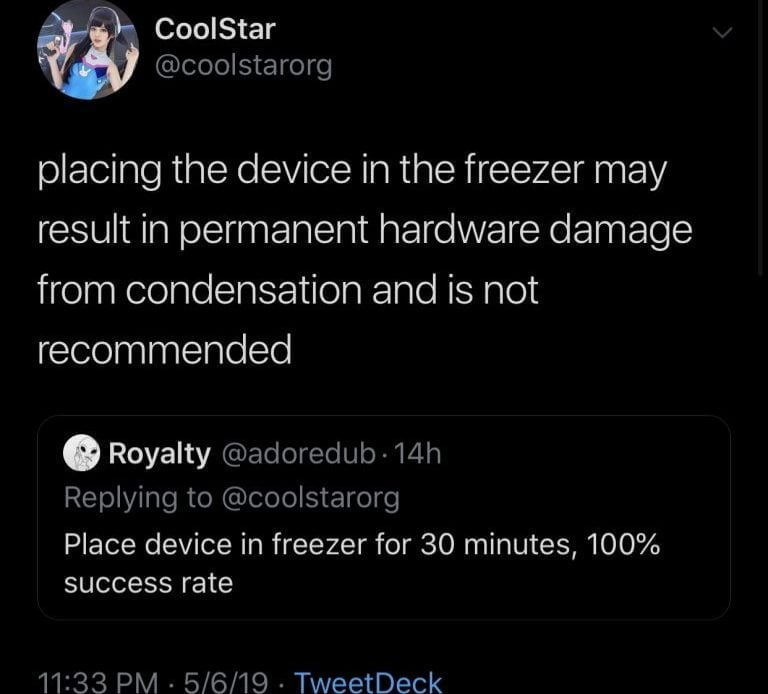 Coolstar Freezer Not Recommended